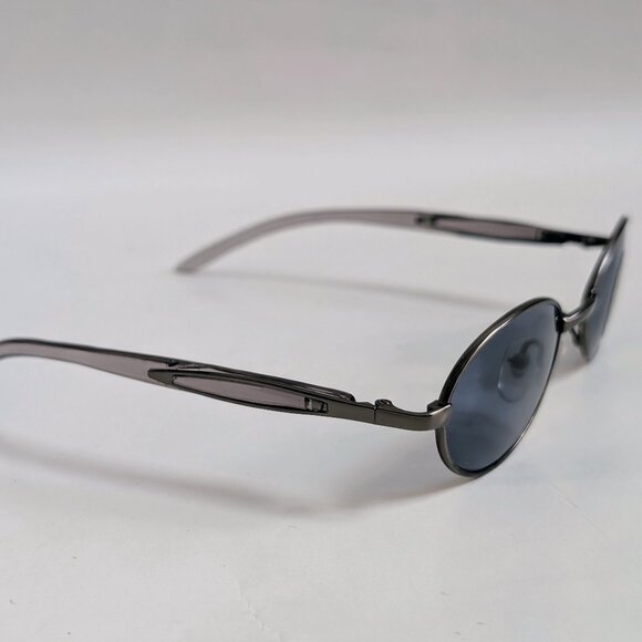 NWT Vintage 90's Small Oval Metal Combo Sport Sunglasses (D. Gunmetal) - Picture 2 of 5